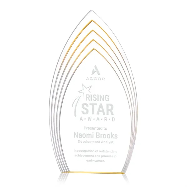 The Turello Acrylic Award is a sleek, freestanding recognition piece designed... from ASI 84592 St Regis Group / St Regis