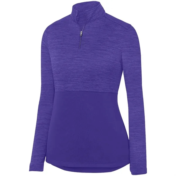 The Ladies Shadow Tonal Heather 1/4 Zip Pullover is crafted from... from ASI 37461 Augusta Sportswear / Holloway Sportswear