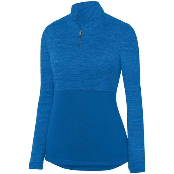 The Ladies Shadow Tonal Heather 1/4 Zip Pullover is crafted from... from ASI 37461 Augusta Sportswear / Holloway Sportswear