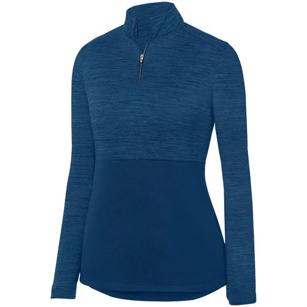 The Ladies Shadow Tonal Heather 1/4 Zip Pullover is crafted from... from ASI 37461 Augusta Sportswear / Holloway Sportswear