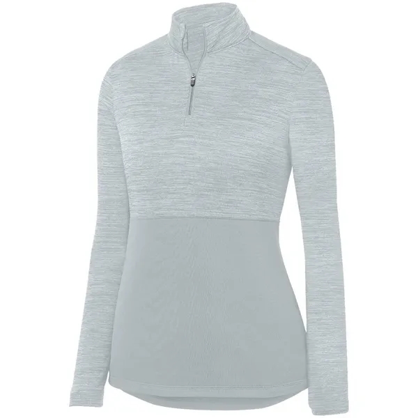 The Ladies Shadow Tonal Heather 1/4 Zip Pullover is crafted from... from ASI 37461 Augusta Sportswear / Holloway Sportswear
