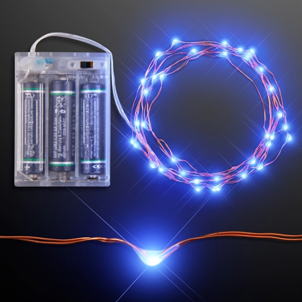 76" Blue LED String Lights, Battery Operated, Blank Pricing... from ASI 34194 ALightPromos / Alight Promotional Products