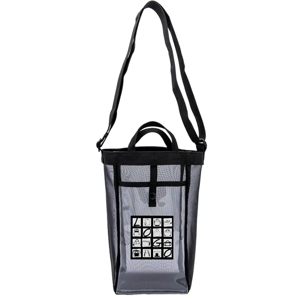 Micro Mesh bottle carrier, has clear front pocket, and adjustable strap... from ASI 46420 Continental Mkting Svc Inc / CMBags