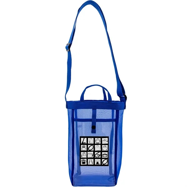 Micro Mesh bottle carrier, has clear front pocket, and adjustable strap... from ASI 46420 Continental Mkting Svc Inc / CMBags