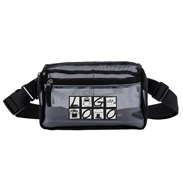 Micro Mesh belt bag with spacious main compartment, front clear zip... from ASI 46420 Continental Mkting Svc Inc