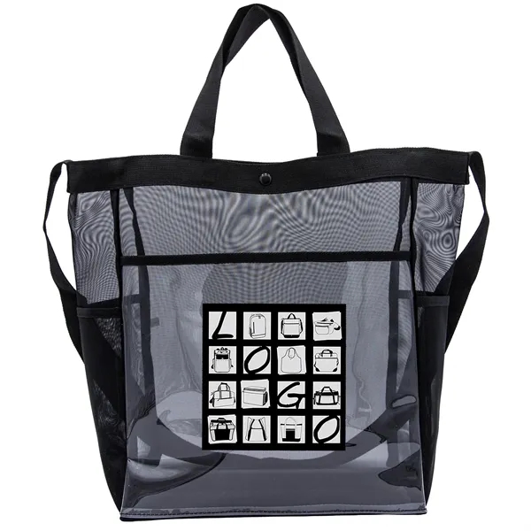 Micro Mesh Tote with spacious main compartment, clear front pocket, mesh... from ASI 46420 Continental Mkting Svc Inc / CMBags
