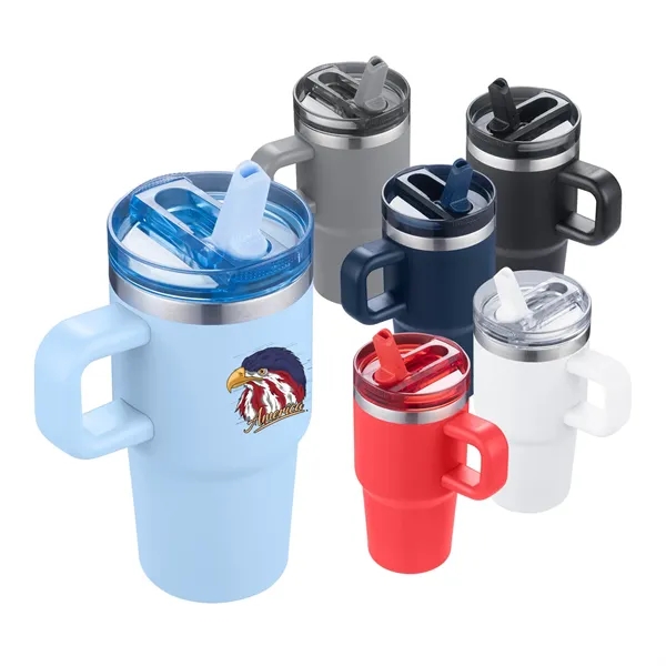 20oz insulated mug. Keeps drinks hot 8h/cold 12h. Leak-proof straw lid... from ASI 41511 Brainchild USA Inc / BrainChild Gift Club