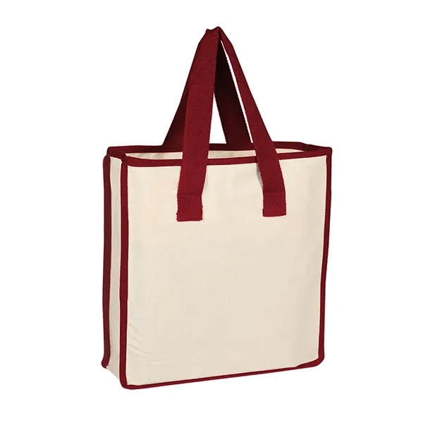 Classic canvas tote with vibrant contrast handles. Spacious, durable & eco-friendly... from ASI 41511 Brainchild USA Inc / BrainChild Gift Club