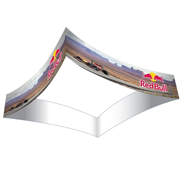60"H x 12"D large curved square shaped hanging banner.... from ASI 30442 Above & Beyond Advertising Products