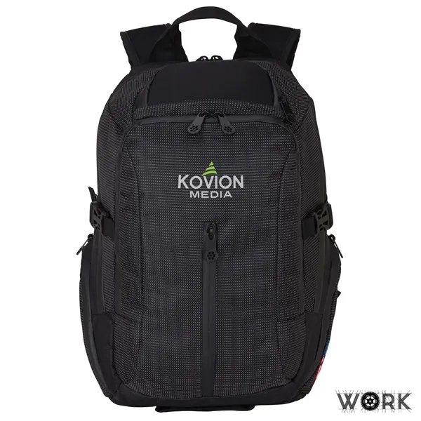 7.25" x 18.5" x 11" Work Pro II laptop backpack with... from ASI 67866 Logomark/Valumark