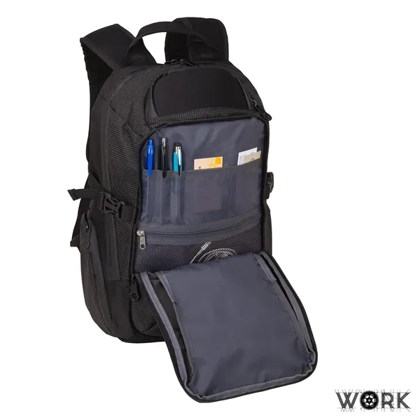 7.25" x 18.5" x 11" Work Pro II laptop backpack with... from ASI 67866 Logomark/Valumark