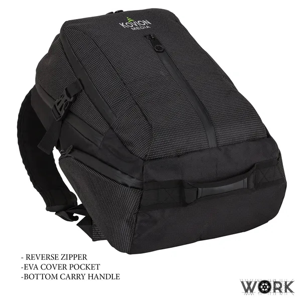 7.25" x 18.5" x 11" Work Pro II laptop backpack with... from ASI 67866 Logomark/Valumark