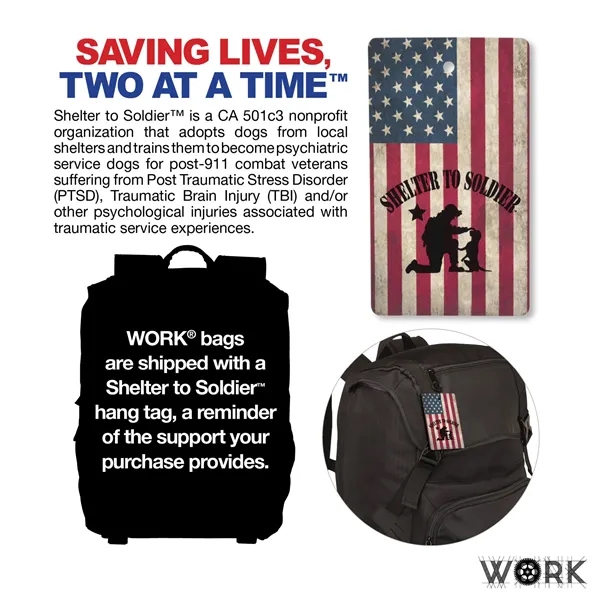 7.25" x 18.5" x 11" Work Pro II laptop backpack with... from ASI 67866 Logomark/Valumark