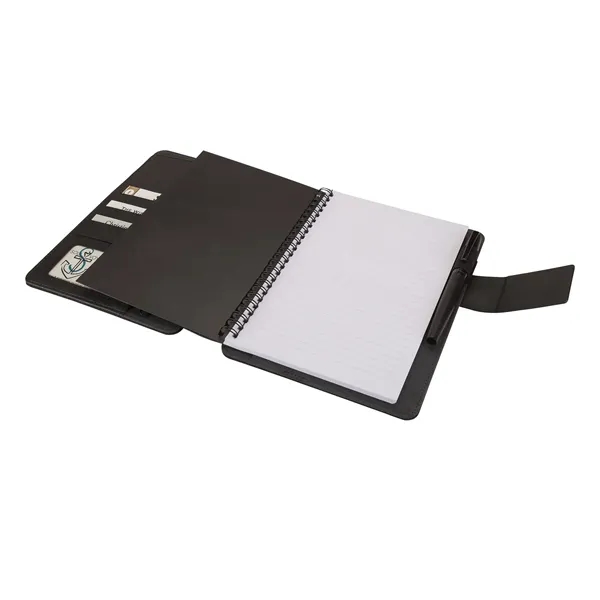 1.06" x 8.75" x 7" leatherette padfolio with spiral bound 50-page... from ASI 67866 Logomark/Valumark