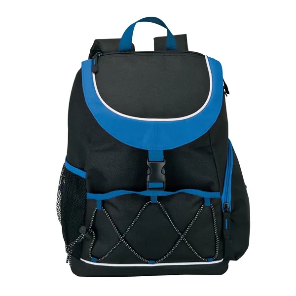 PEVA-lined backpack cooler; 18-can capacity with carrying handle and adjustable padded... from ASI 67866 Logomark/Valumark