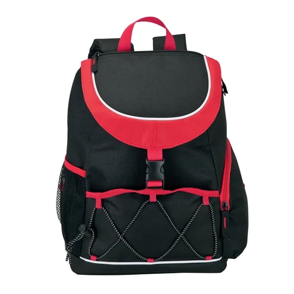 PEVA-lined backpack cooler; 18-can capacity with carrying handle and adjustable padded... from ASI 67866 Logomark/Valumark