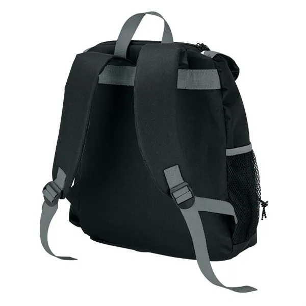 PEVA-lined backpack cooler; 18-can capacity with carrying handle and adjustable padded... from ASI 67866 Logomark/Valumark