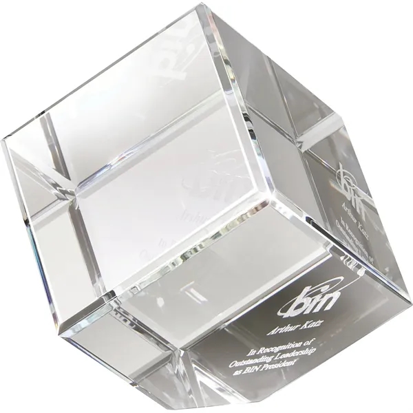 4" x 4" x 4" Canto II crystal corner block award.... from ASI 67866 Logomark/Valumark