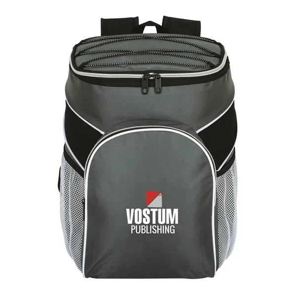 Backpack cooler made with polyester and PEVA lining; has 30-can capacity.... from ASI 67866 Logomark/Valumark