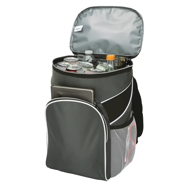 Backpack cooler made with polyester and PEVA lining; has 30-can capacity.... from ASI 67866 Logomark/Valumark