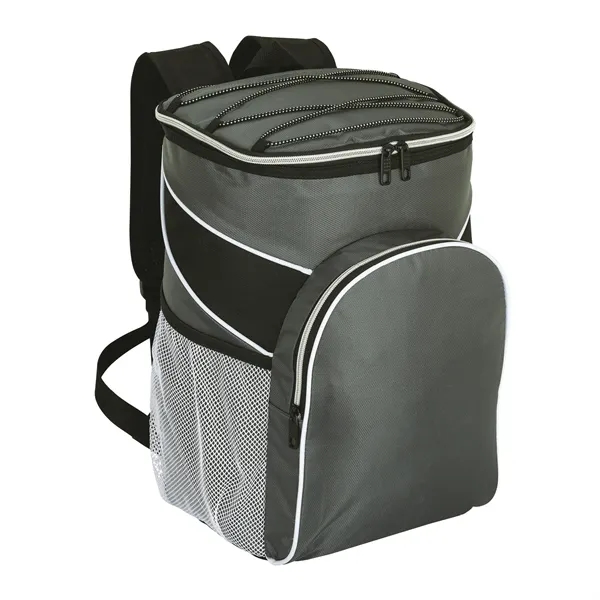 Backpack cooler made with polyester and PEVA lining; has 30-can capacity.... from ASI 67866 Logomark/Valumark