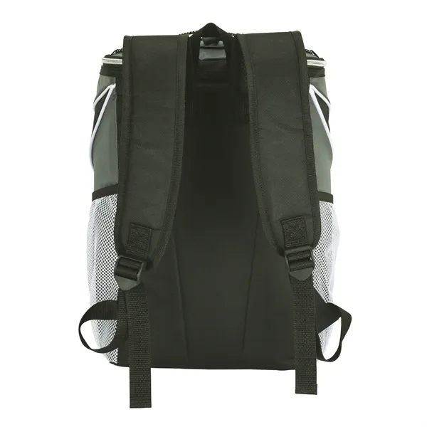 Backpack cooler made with polyester and PEVA lining; has 30-can capacity.... from ASI 67866 Logomark/Valumark