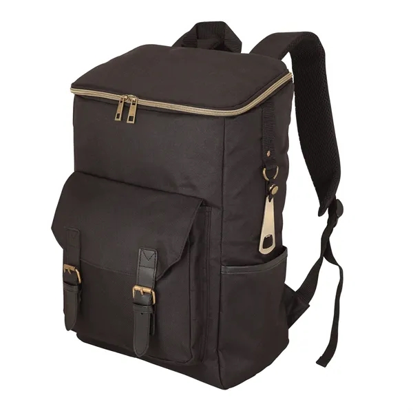 Backpack cooler made from polyester with PEVA lining; includes bottle opener... from ASI 67866 Logomark/Valumark