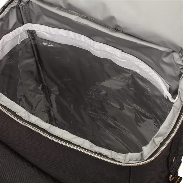 Backpack cooler made from polyester with PEVA lining; includes bottle opener... from ASI 67866 Logomark/Valumark