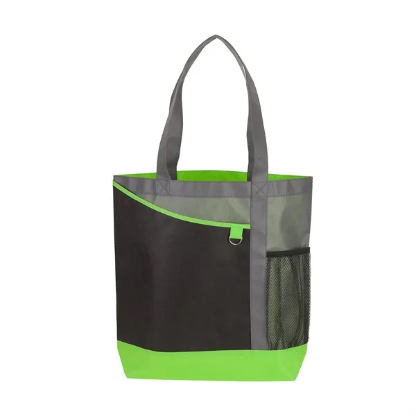 4" x 14.5" x 15.75" tri-toned tote bag; includes front pocket,... from ASI 67866 Logomark/Valumark / Valumark™