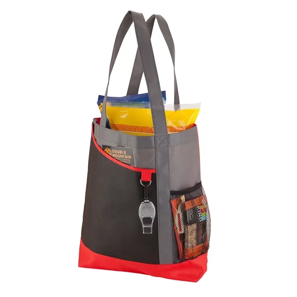 4" x 14.5" x 15.75" tri-toned tote bag; includes front pocket,... from ASI 67866 Logomark/Valumark / Valumark™