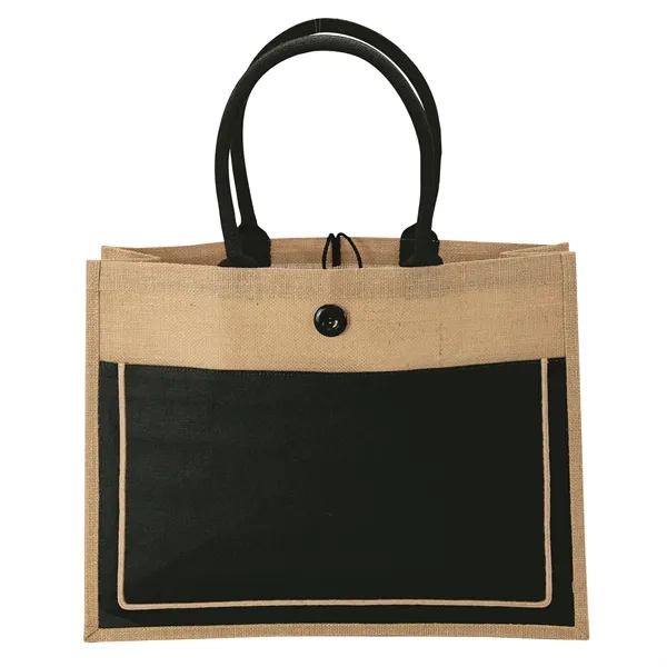 5.5" x 14" x 18.25" natural jute tote bag; includes front... from ASI 67866 Logomark/Valumark