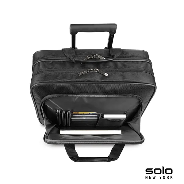 5.5" x 15" x 16" Solo® leather rolling trolley case with... from ASI 67866 Logomark/Valumark