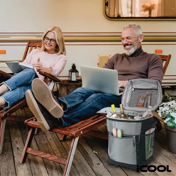 11.5" x 18" x 11.5" Riviera iCOOL trolley cooler bag with... from ASI 67866 Logomark/Valumark