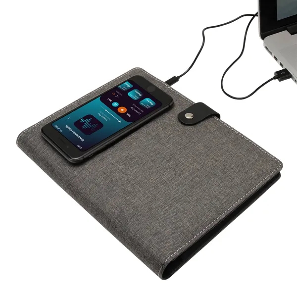 Navigate Notebook w/ Wireless Phone Charger... from ASI 67866 Logomark/Valumark