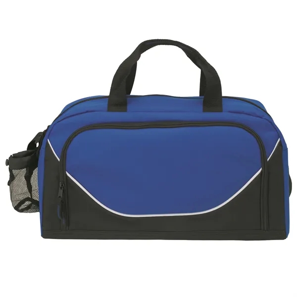 Polyester duffel bag with carrying handles and an adjustable shoulder strap.... from ASI 67866 Logomark/Valumark / Valumark™