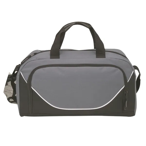 Polyester duffel bag with carrying handles and an adjustable shoulder strap.... from ASI 67866 Logomark/Valumark / Valumark™