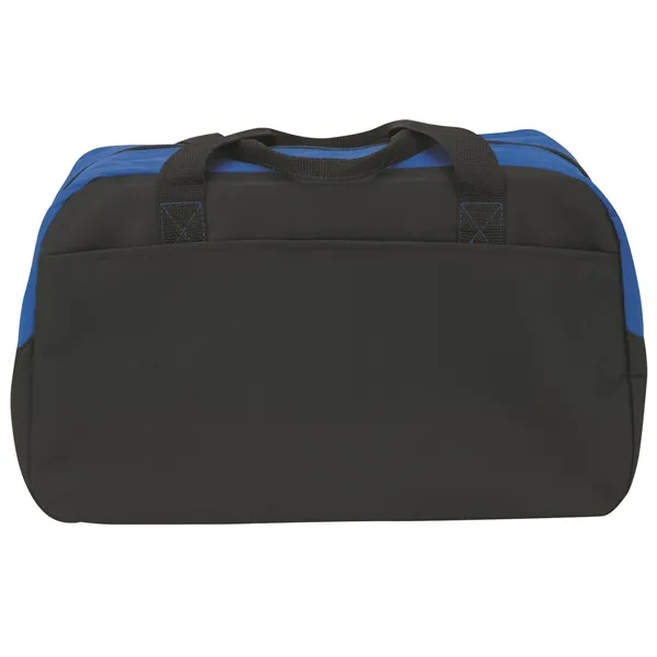 Polyester duffel bag with hook and loop front pocket and carrying... from ASI 67866 Logomark/Valumark