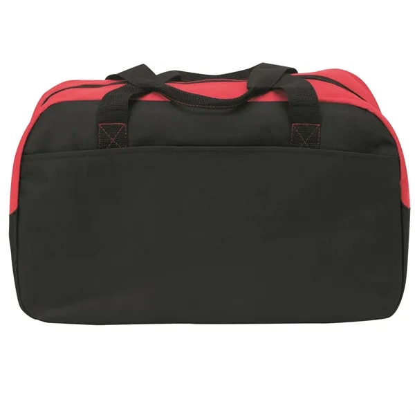 Polyester duffel bag with hook and loop front pocket and carrying... from ASI 67866 Logomark/Valumark