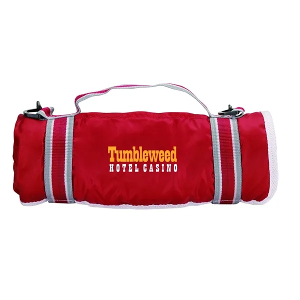 0.25" x 57" x 48" picnic blanket; made with fleece and... from ASI 67866 Logomark/Valumark