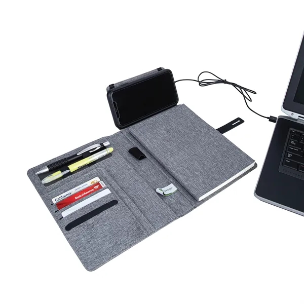 Binghamton RPET Padfolio w/ Wireless Phone Charger... from ASI 67866 Logomark/Valumark