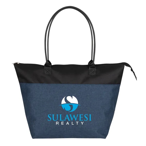 6.75" x 13" x 12.5" two-toned polyester tote bag; includes 24"... from ASI 67866 Logomark/Valumark