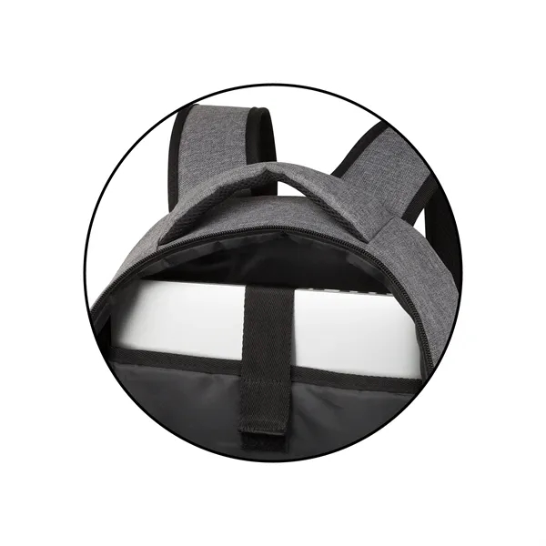 5" x 18.75" x 10.62" laptop backpack; includes external USB port... from ASI 67866 Logomark/Valumark