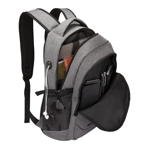 5" x 18.75" x 10.62" laptop backpack; includes external USB port... from ASI 67866 Logomark/Valumark