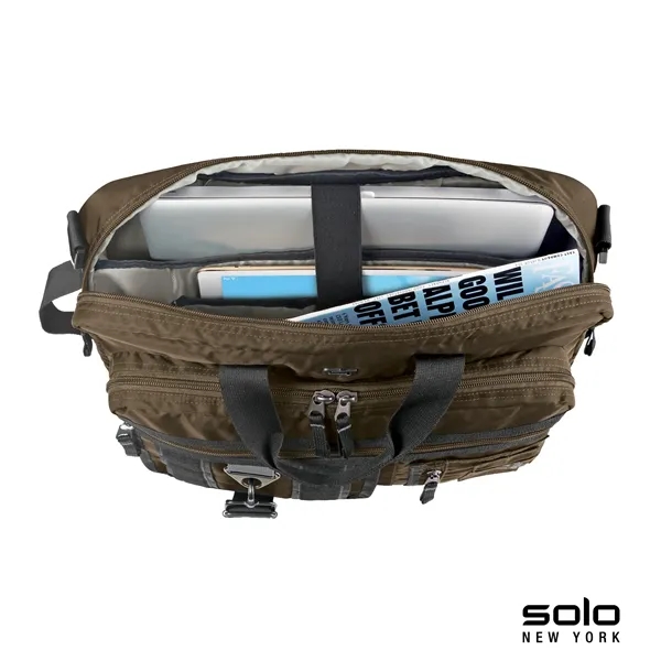 3.38" x 13.56" x 17.31" briefcase-backpack hybrid; includes tablet pocket and... from ASI 67866 Logomark/Valumark