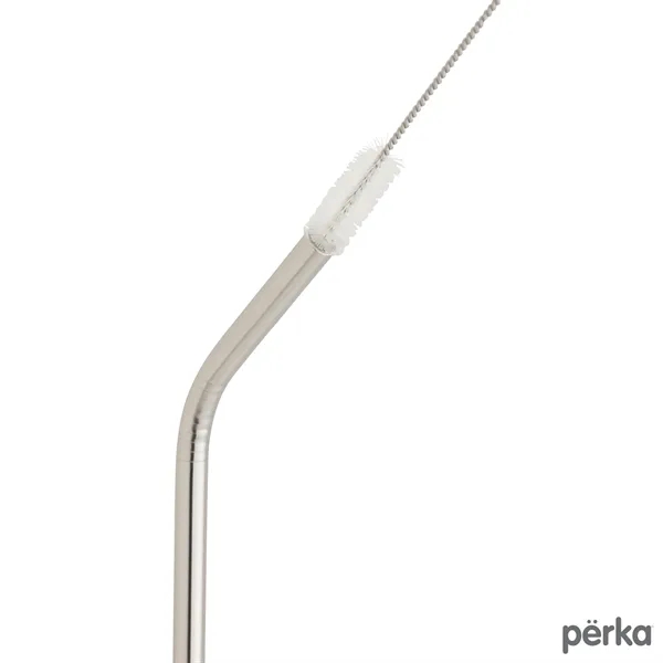 Five-piece Perka® Avila stainless steel drinking straw set in cotton drawstring... from ASI 67866 Logomark/Valumark