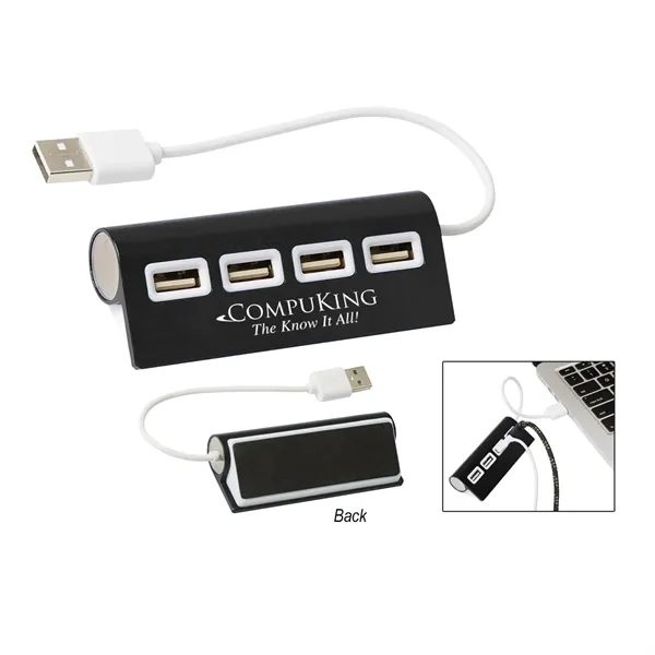 4-Port Aluminum Wave USB Hub connects to multiple power sources at... from ASI 61125 Hit Promotional Products / Hit®