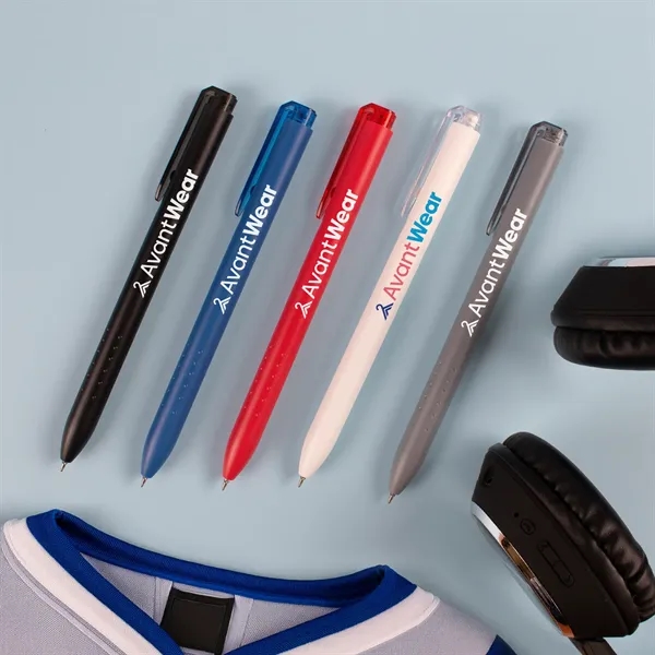 A cost-effective blue gel pen with a solid barrel, etched grip,... from ASI 61966 HPG / Hub Pen