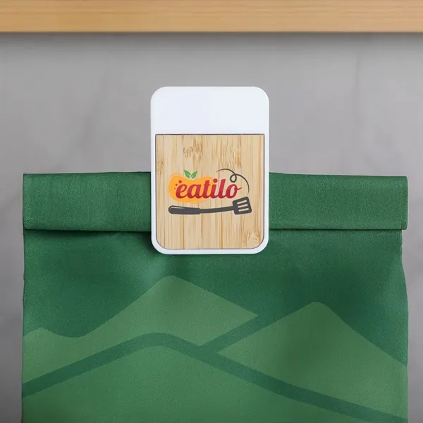2-in-1 refrigerator and snack bag magnet clip made from bamboo and... from ASI 61966 HPG / Beacon Promotions
