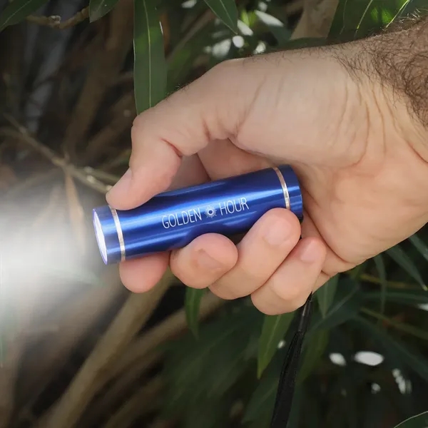 Battery-powered COB flashlight made with recycled aluminum.... from ASI 61966 HPG / Beacon Promotions