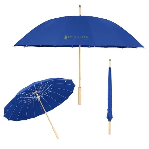 46" Arc Umbrella With 100% RPET Canopy & Bamboo Handle... from ASI 61125 Hit Promotional Products / Hit®